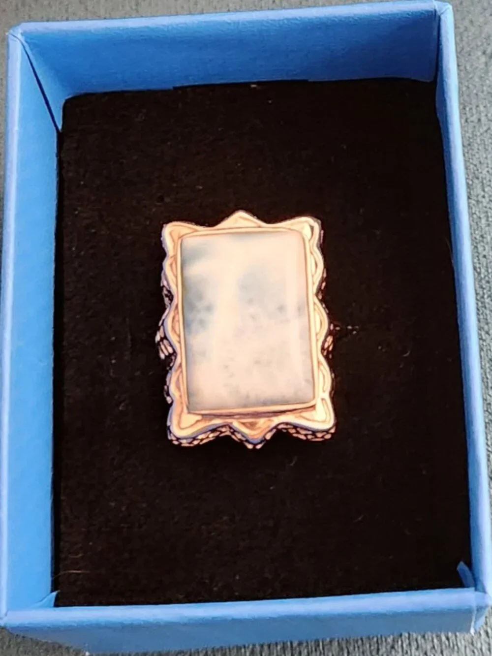 JTV Larimar Rectangular Cabochon & Sterling Silver ring, size 5 - Picture 7 of 7